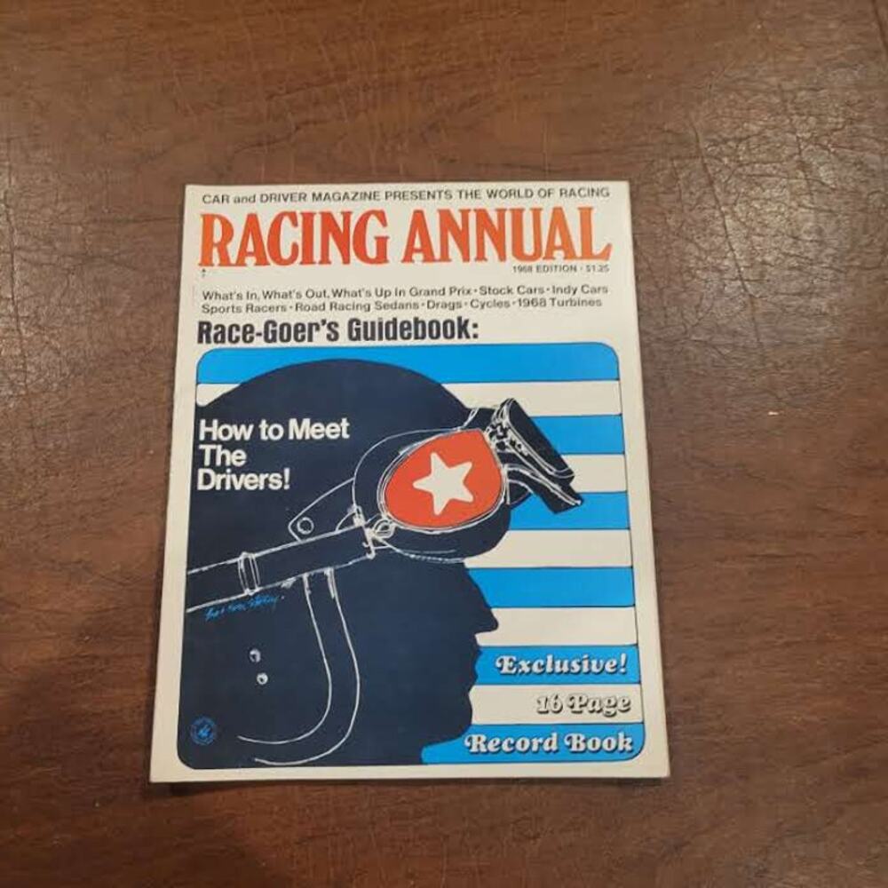 Vintage Racing Annual Car and Driver Magazine 1968 Edition Paperback